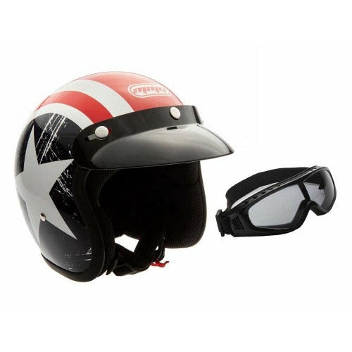 Helmet -LVS- open with goggles, white