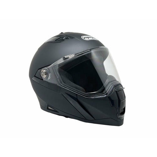 Matte black helmet sales with mirror shield